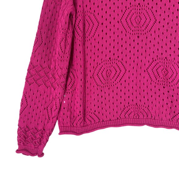 Allison Sheri soft knit sweater top v-neck col Fuschia size xxl - Picture 6 of 12